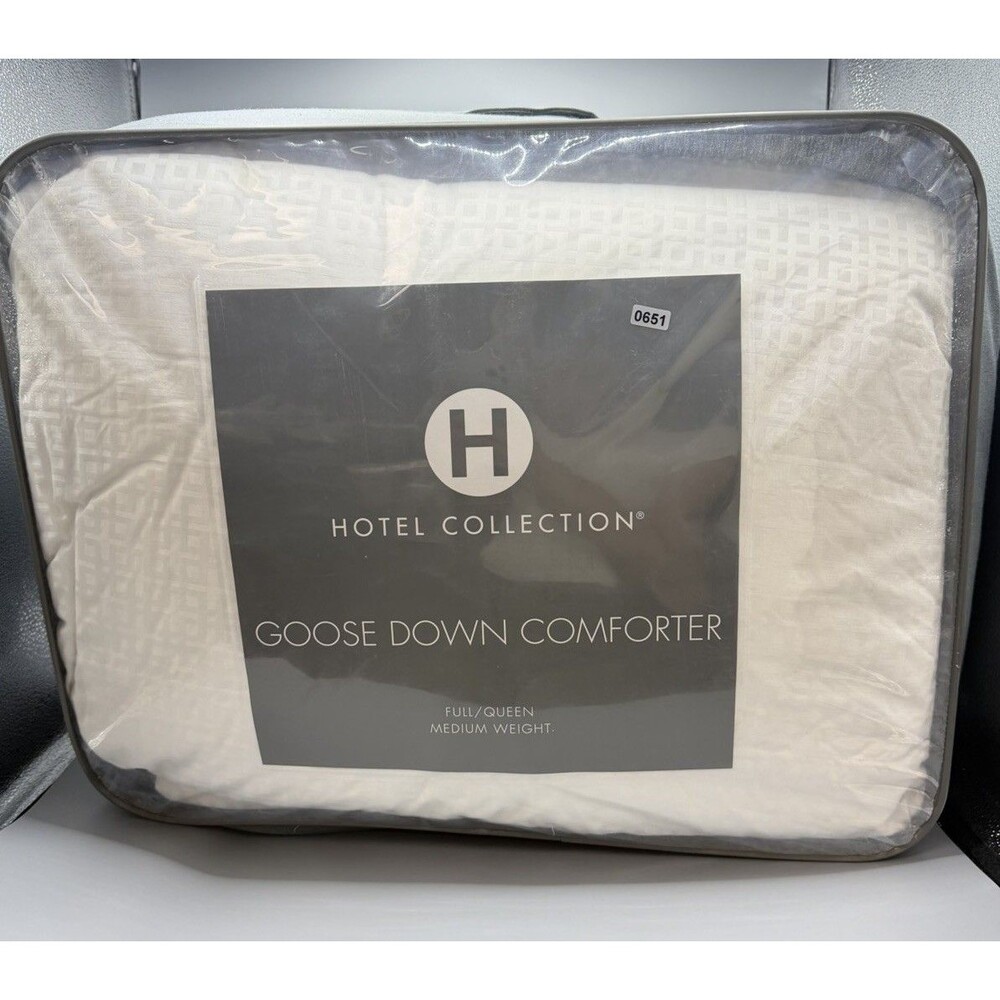 Hotel Collection European White Full/Queen Goose Down Medium Weight Comforter